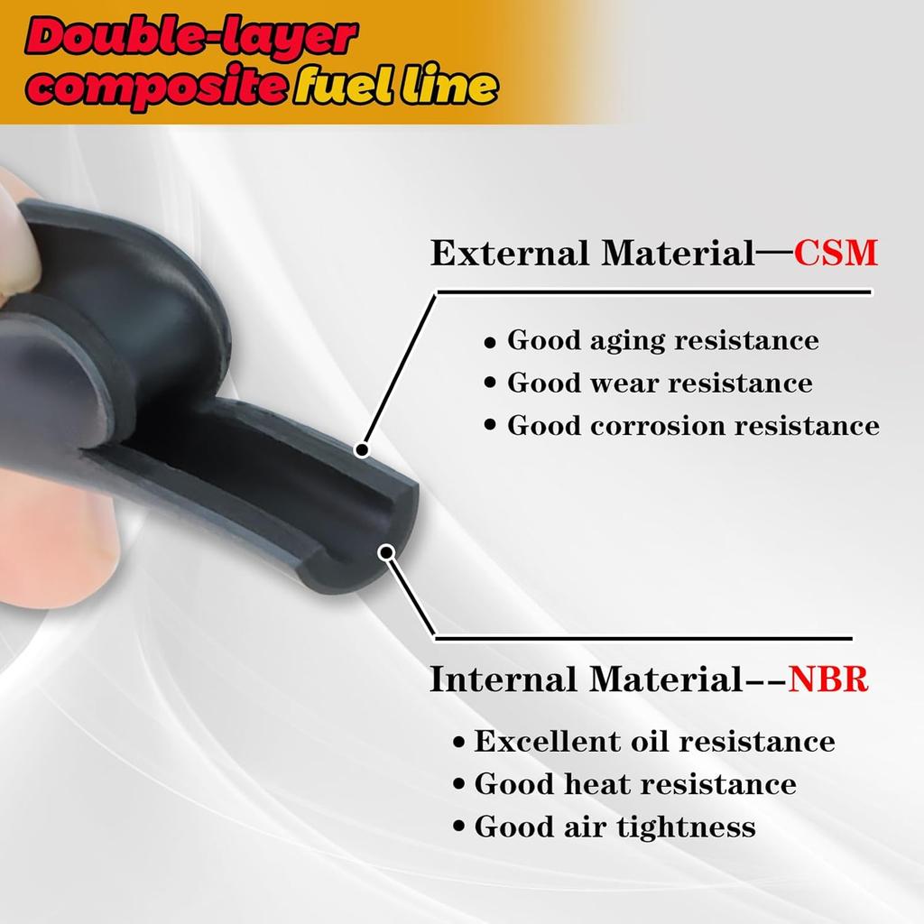 WOTIAN 3/16 Inch ID Fuel Line Hose 10 Feet for Honda Predator Champion Predator Generac Small Engine Generator Mini Bike Go-Kart Rubber Gas Line Hose