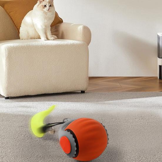 Интерактивная игрушка для кошек мяч Самокатящийся кошачий мяч с регулируемыми режимами скорости Электрический сенсорный мяч-роллер с активацией движением для домашних животных для использования в помещении