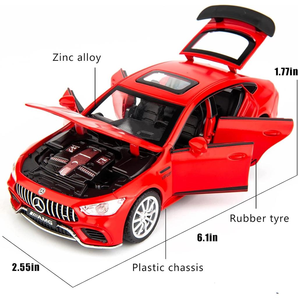 1/32 Benz AMG GT63 Модель автомобиля Литой игрушечный автомобиль с откидным механизмом, звуком и светом, дверь может открываться, игрушечный автомобиль для детей, подарок