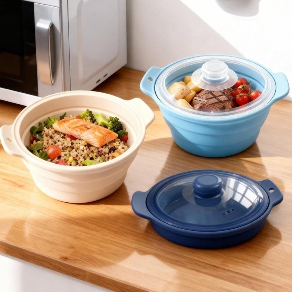 Heat-resistant Silicone Steamer Foldable Microwave Steamer Bowl Steamed Vegetable