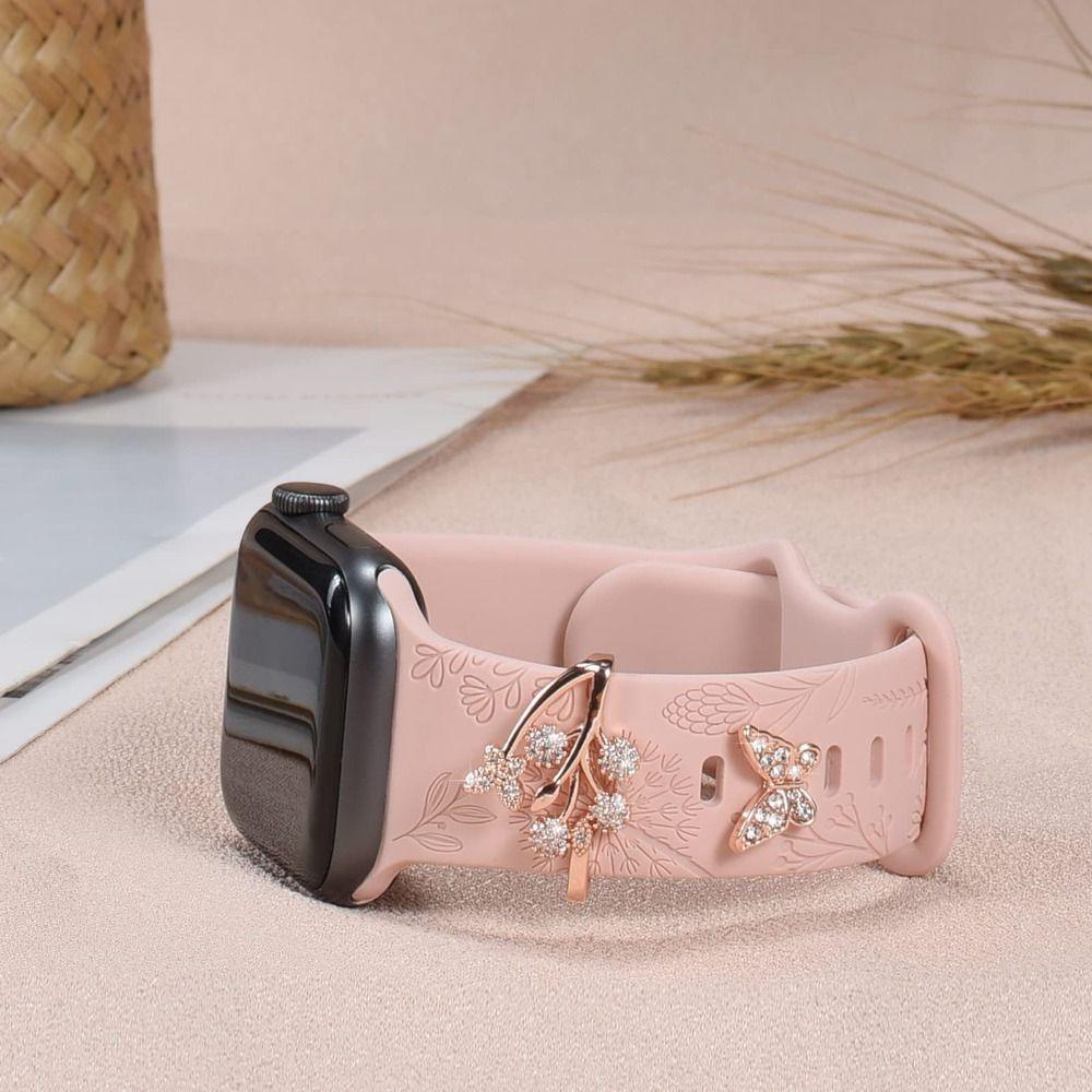 Бриллиантовый ремешок для часов, украшение, металлический ремешок для запястья, подвески, новое декоративное кольцо для ремешка iwatch, аксессуары