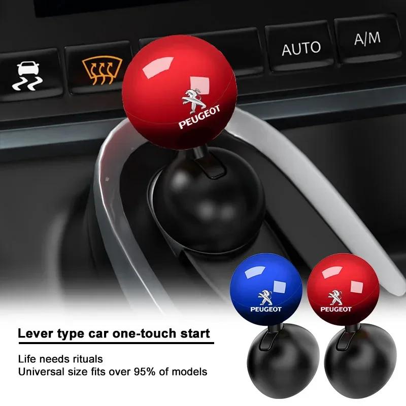 1PCS Car Logo Push Start Button Lever Creative Protective Cover For Peugeot 206 307 308 3008 207 208 407 508 2008 5008 106 205