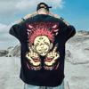 Yapon Anime Bosma Futbolka Yozgi Katta O'lchamli Erkaklar Qisqa Yengli Harajuku Dumaloq Bo'yin Ayollar Futbolkalari Y2k Kiyimlar Streetwear