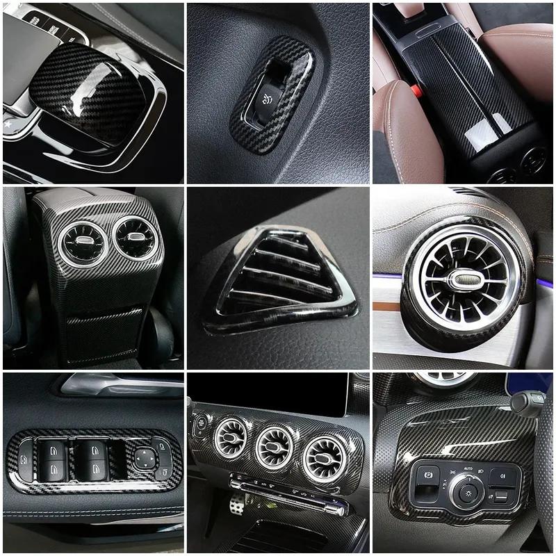 Аксессуары для салона автомобиля Mercedes Benz A Class W177 V177 A180 A200 A250, центральная консоль, часть карбонового волокна, отделка для ремонта