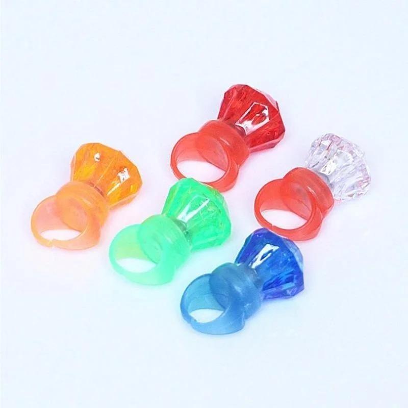10 Pcs Festival Creative Gifts Multi-color Bright LED Laser Finger Ring Light Lamp Beams Torch for Party KTV Bar Gift Accessory