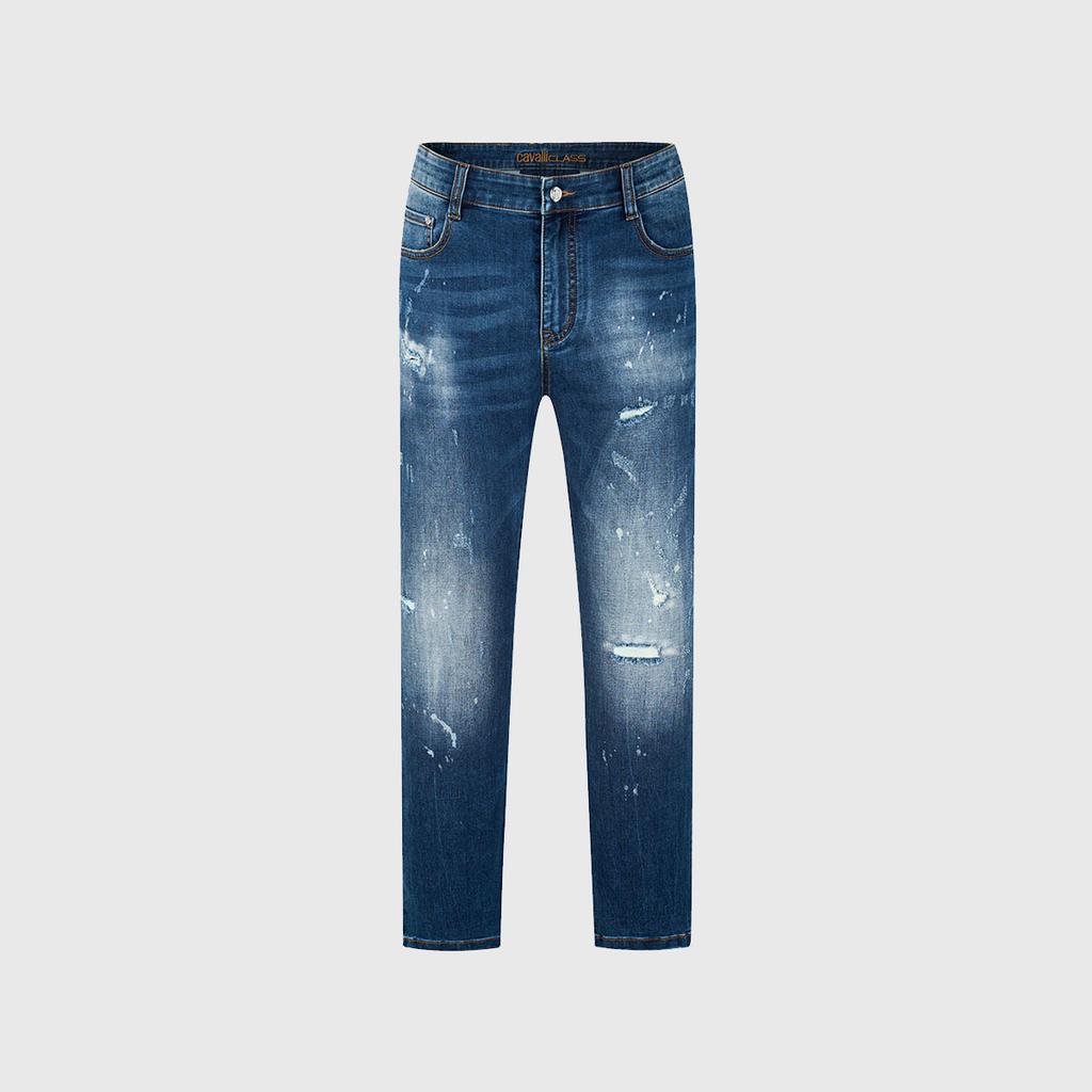 Spring Washed and Ripped Classic Men's Jeans