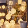 Cotton Ball String Light Waterproof Battery Powered 10/20/40 LEDs Christmas Wedding Halloween