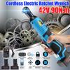 42V Electric Wrench 3/8" Cordless Ratchet Rechargeable Scaffolding 90N.m Right Angle Wrench Tool with 2 Battery Charger Kit