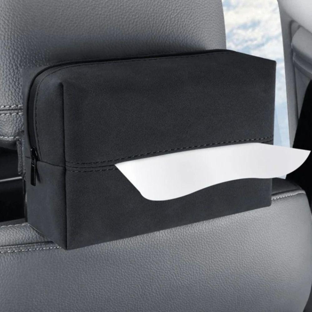 Wear-resistant Car Tissue Box Nappa Leather Paper Towel Organizer Car Seat Head Back