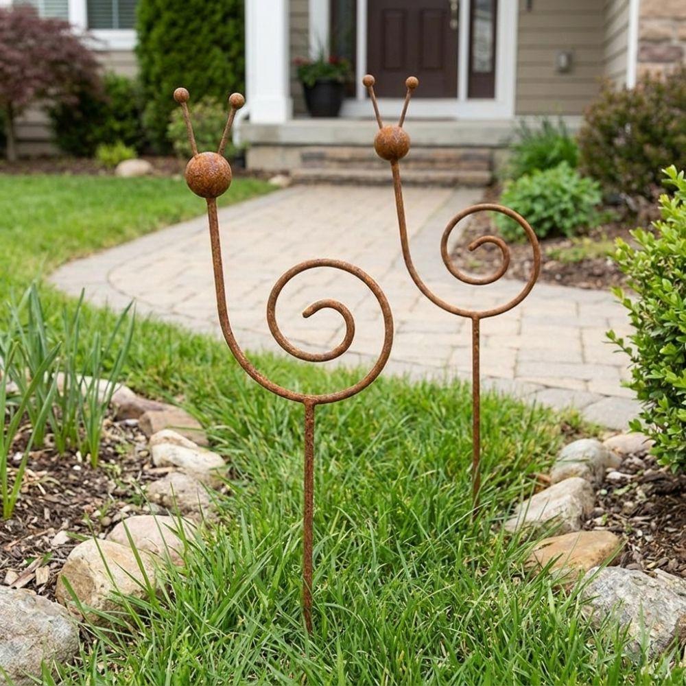 Rustproof Snail Shape Yard Art Weather Resistant Plant Snail Stake Patio Porch