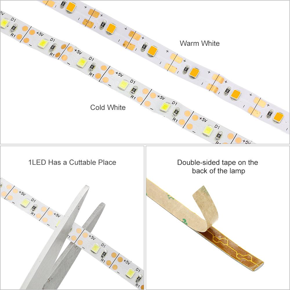 Светодиодная лента с питанием от USB 2835 SMD DC 5 В, гибкая светодиодная лента 1 м, 2 м, 3 м, 4 м, 5 м, фоновое освещение экрана телевизора