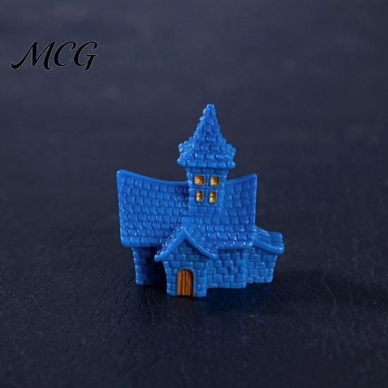 Small Halloween Collectible 3Pcs Mini Resin Figurines, Miniature Pumpkin Ghost Grim Reaper Party Decoration Castle Statue for Spooky Fairy Garden,