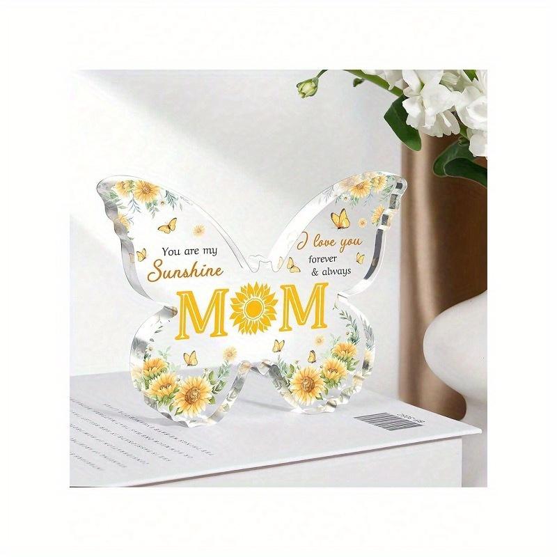 1pc Mother's Birthday Gift - Acrylic Butterfly Decorative Plaque, Present For Mom From Daughter And Son, Suitable For Birthday, Mother's Day