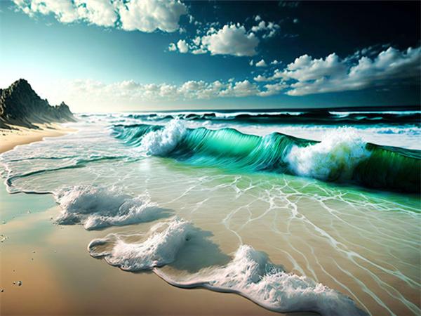 Полная квадратная круглая алмазная живопись, волна, морской пейзаж, домашний декор, вышивка, мозаика, пляжный пейзаж, подарок ручной работы