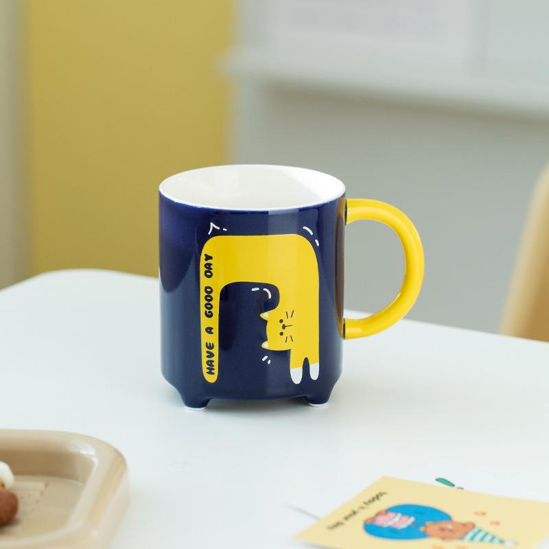 Абстрактная мультяшная кошка керамическая чашка для пары дома для завтрака кружка для молока офис послеобеденный чай кофейная чашка