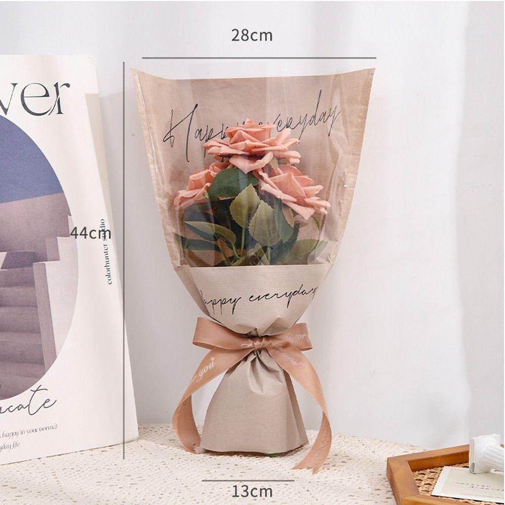 20/30PCS Transparent Rose Packing Sleeve Bag Wrapping Sleeve Flower Packaging Bag Valentine's Day
