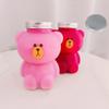 Kawaii Small Bear Water Bottles For Milk Tea Coffee Juice Portable Drinking Cup Home Transparent Juicing Beverage Drink Bottle