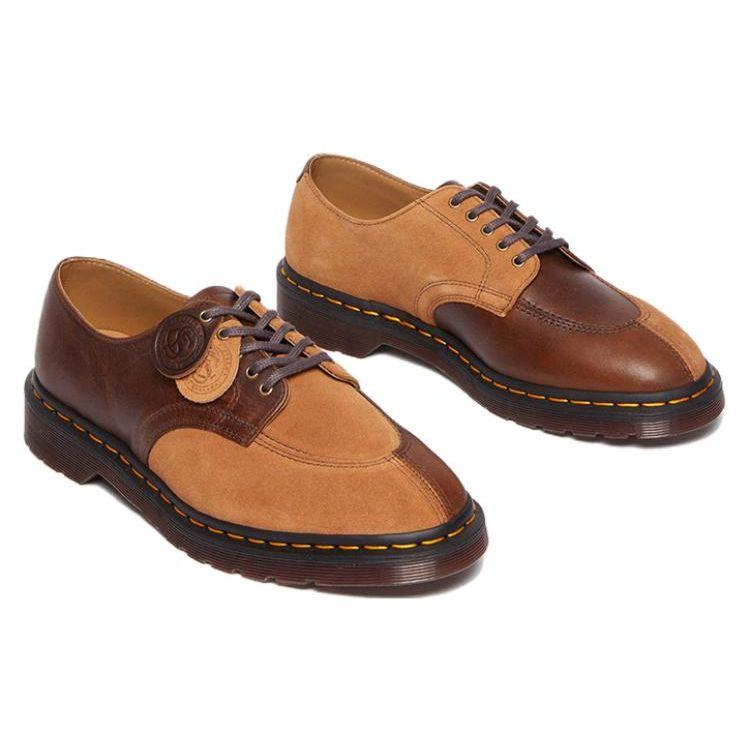 Dr. Martens Кожаные туфли кэжуал на шнуровке с круглым носком Мужские кроссовки Коричневые 31043333