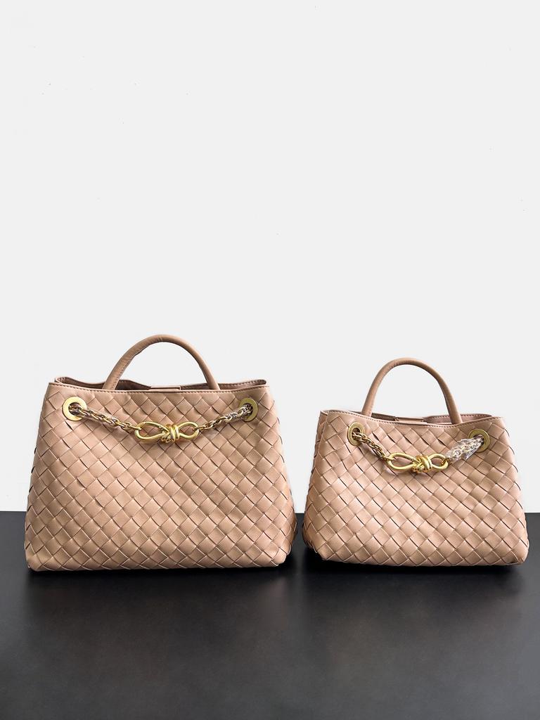 New Woven Bow Large Capacity Leather Shoulder Bag For Women Single Shoulder Diagonal Cross Handbag