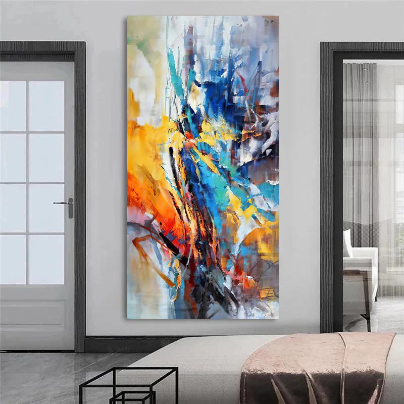 Colorful Paint Textured Abstract Oil Painting On Canvas Wall Art Posters Modern Home Decor Wall Pictures For Living Room Mural