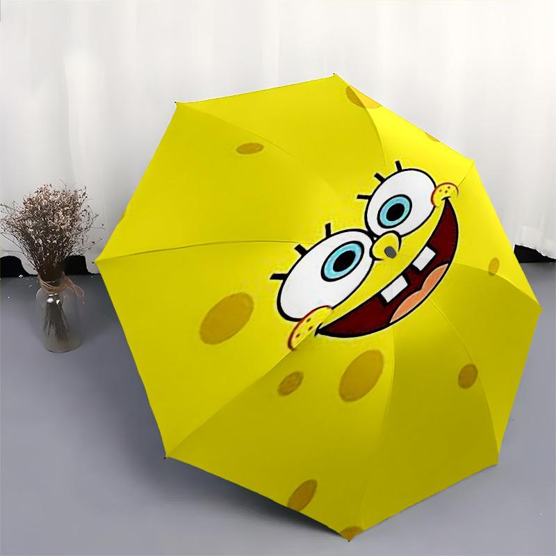 1 шт. Губка Боб Квадратные Штаны Автоматический Открывающийся Закрывающийся Зонт Ветрозащитный Купол, Кнопка Автоматического Открытия Закрытия10185