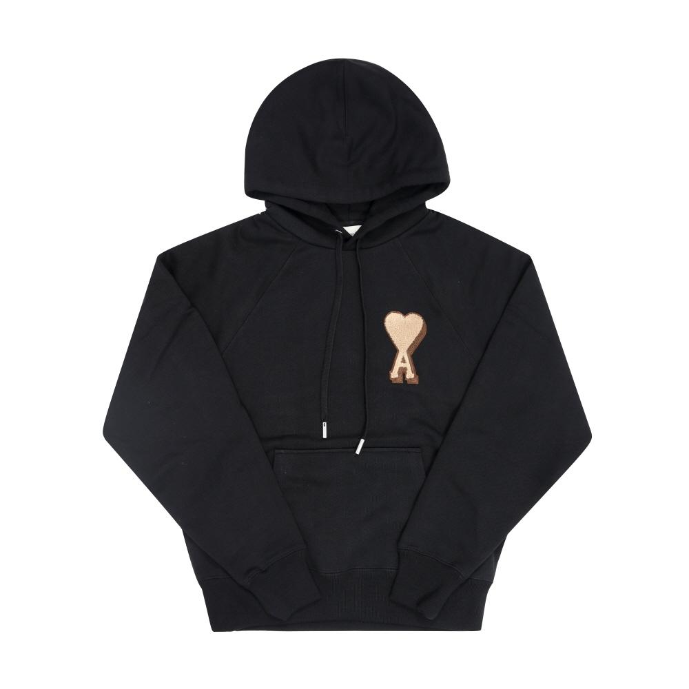 Ami Usw770 Big Heart Logo Terry Patch Hoodie 747 001