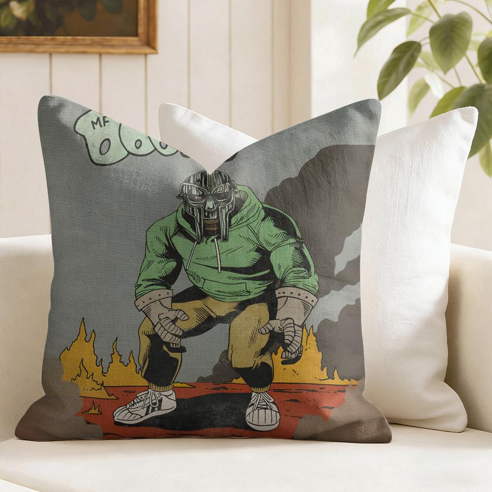 MMF DDoom Rapper Cushion Cover Eco Linen Pillow Case DoubleSided Print Breathable Durable Zipper Home Decor Gift