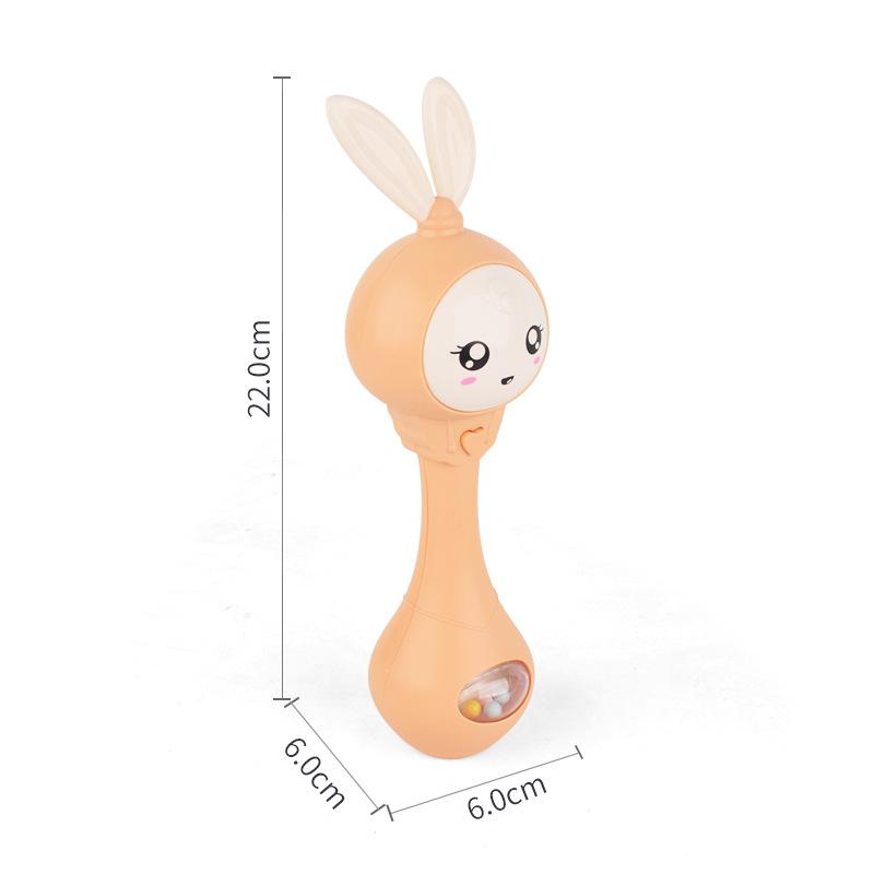 New Sand Hammer Electric Light Music Hand Shake Rhythm Stick Silicone Teether Bite Baby Toys Rattle