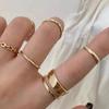 7 шт./компл. женские кольца на костяшки пальцев с геометрическим отверстием, регулируемые штабелируемые кольца в стиле хип-хоп для вечеринки