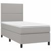 3141657 vidaXL Divan Bed and Mattress Light Grey 90x190 Cm Fabric
