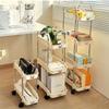 With Wheel Storage Rack Space-Saving Bathroom Cart Organizer Durable Mobile Shelving Unit  Bathroom