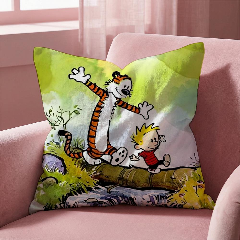 Чехол на подушку C-Calvin and H-Hobbes, универсальный чехол для дома и автомобиля - Двусторонний, мягкий и прочный для повседневного использования