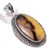 Natural Septerian Stone Gemstone 925 Sterling Silver Jewelry Pendant 2.60" d4Z76
