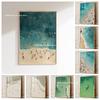 Tiny People Swimming Canvas Printing Summer Abstract Starfish Shell Beach Coast Wall Art Poster for Modern Coastal Home Decor