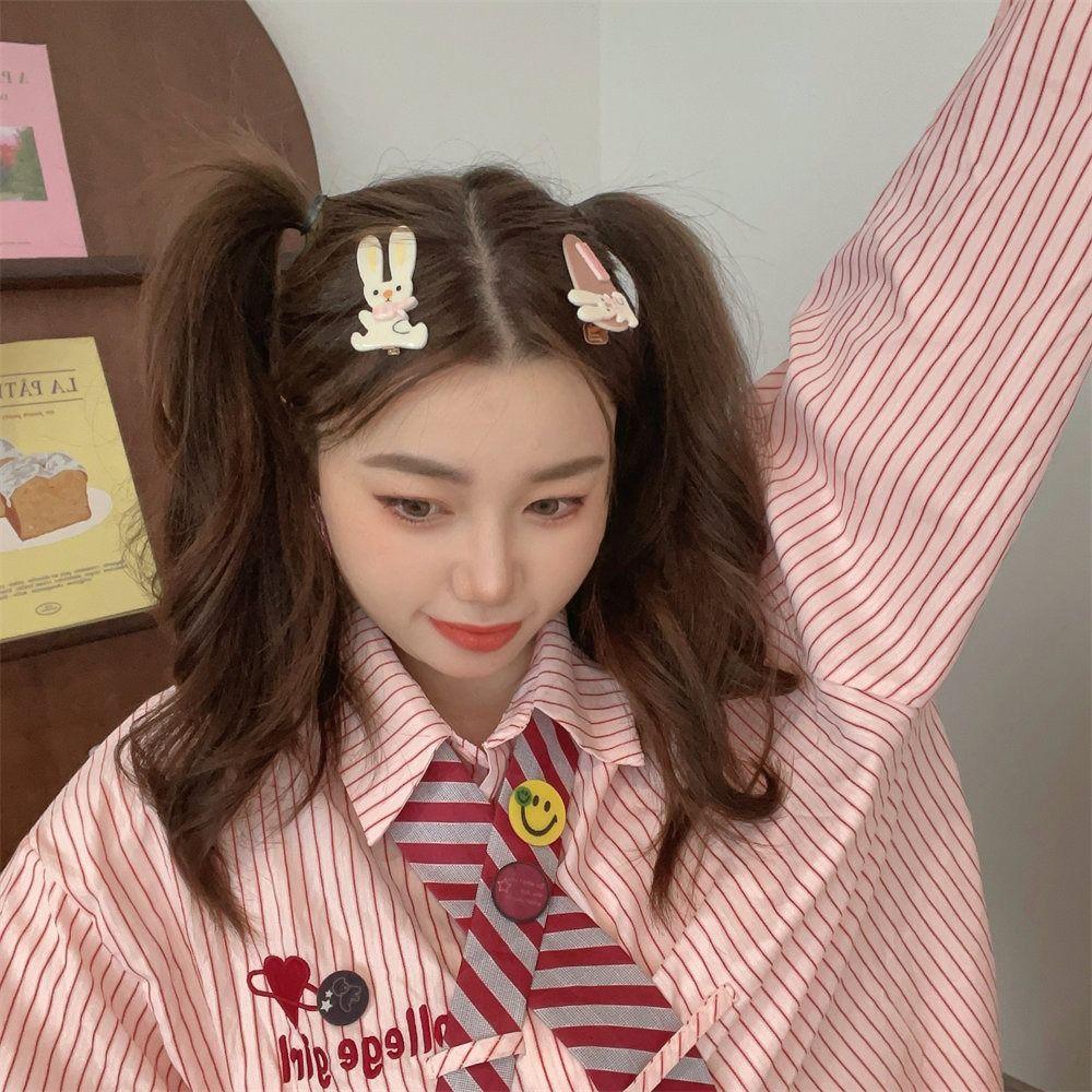 Kawaii Bear BB Clip Candy Color Cute Barrettes Set Funny Cartoon Mini Hair Clip Kids