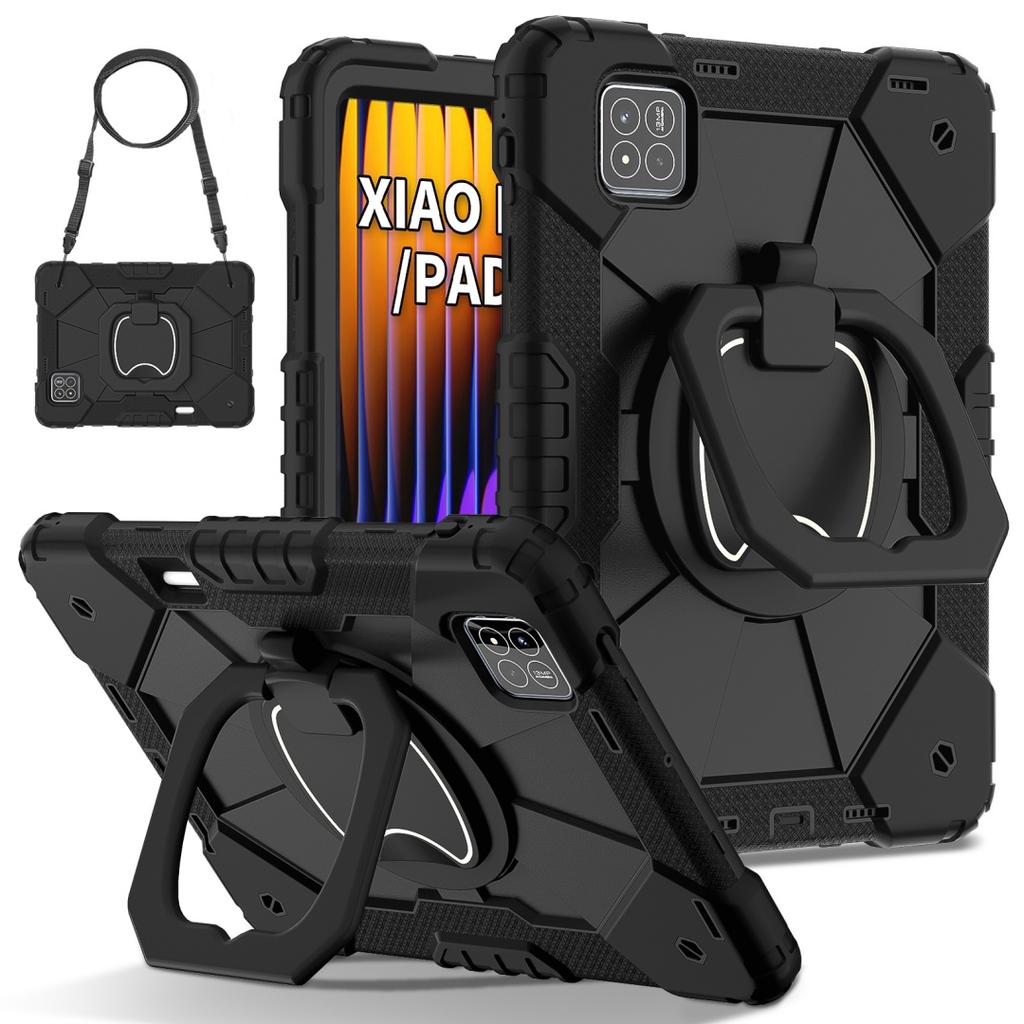 Для Xiaomi Pad 7 / Xiaomi Pad 7 Pro.360° вращающаяся рукоятка прочная защитная подставка TPU+PC 3в1 противоударный противоударный чехол для планшета и ПК