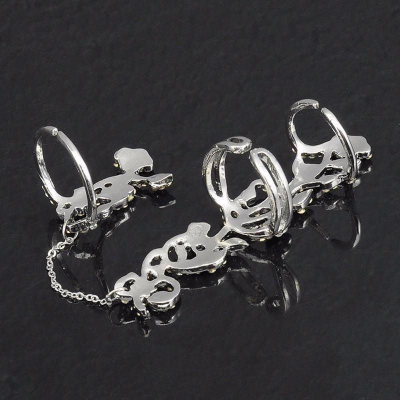 1 шт., популярные модные женские кольца, многозвенная цепочка на палец, кольцо с кристаллами розы, красивое ювелирное изделие, подарок