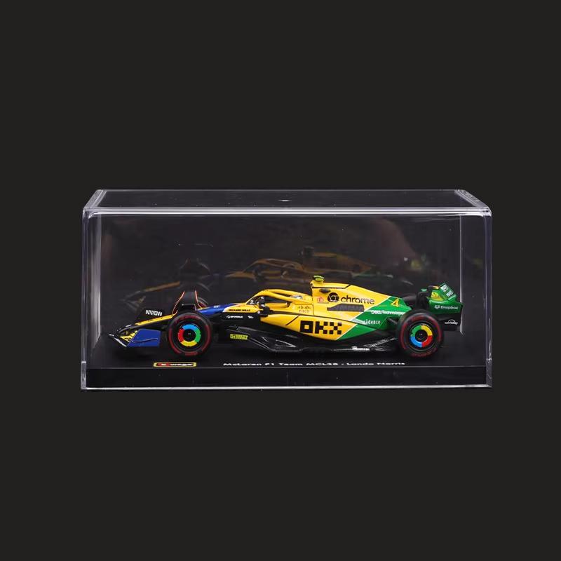 Ббураго 1:43 MCL38 F1 McLaren 2024 Гран-при Майами Масштабная модель автомобиля из сплава Литая модель №4 Ландо Норрис №81 Оскар Пиастри Игрушка