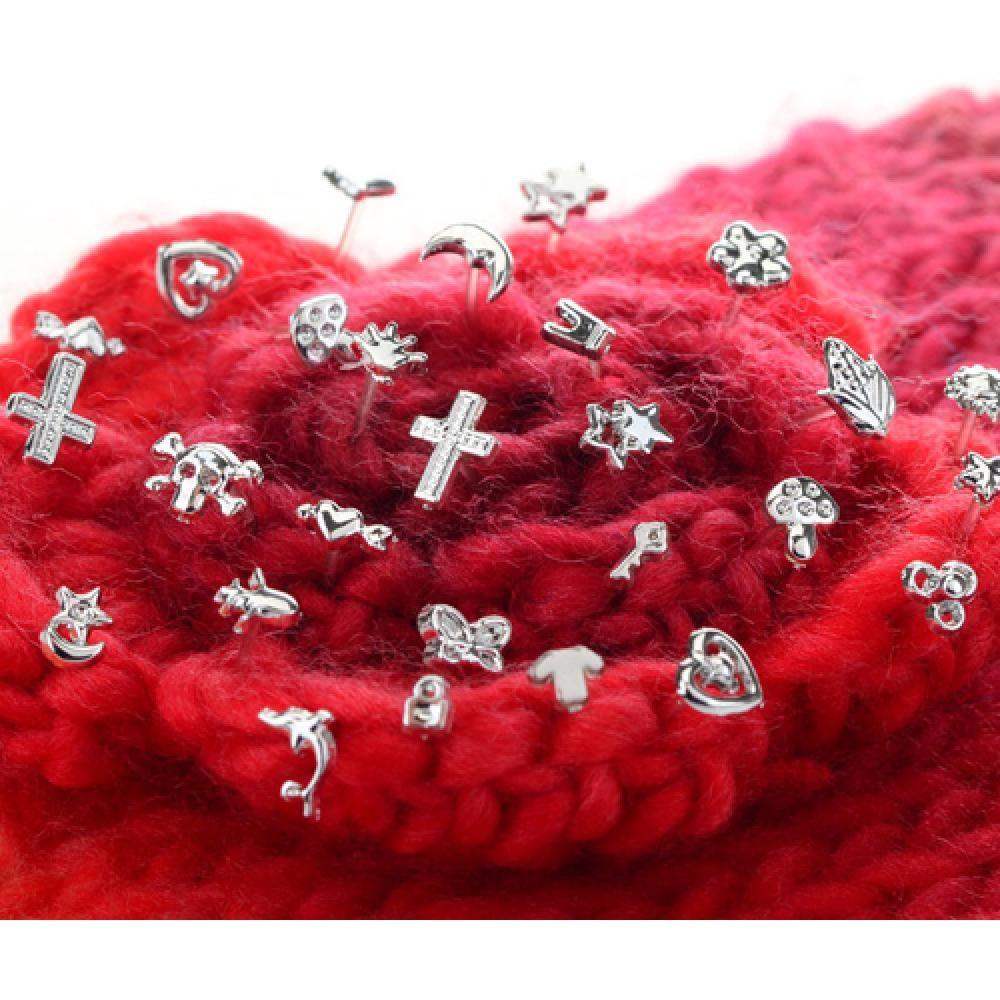 18 Pairs Novelty Lady Women Plastic box Ear Studs Earrings Gold/Silver Plated
