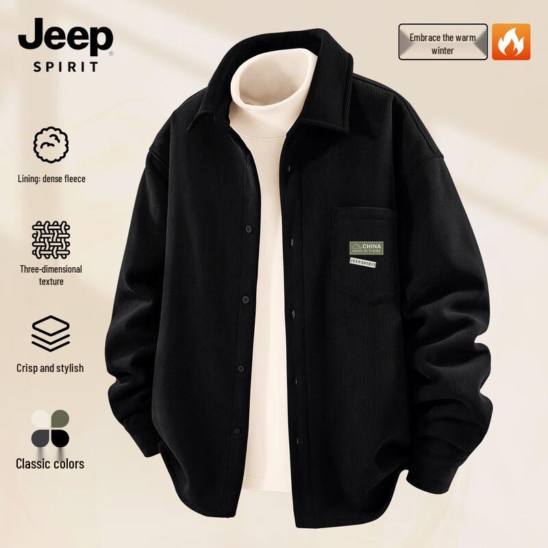 Мужская ретро рубашка с длинным рукавом из вельвета JEEP SPIRIT