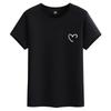 Heart Shape M-6XL Pure Cotton Mens Short-sleeved T-shirt Round Neck Boy Casual Tee Shirt