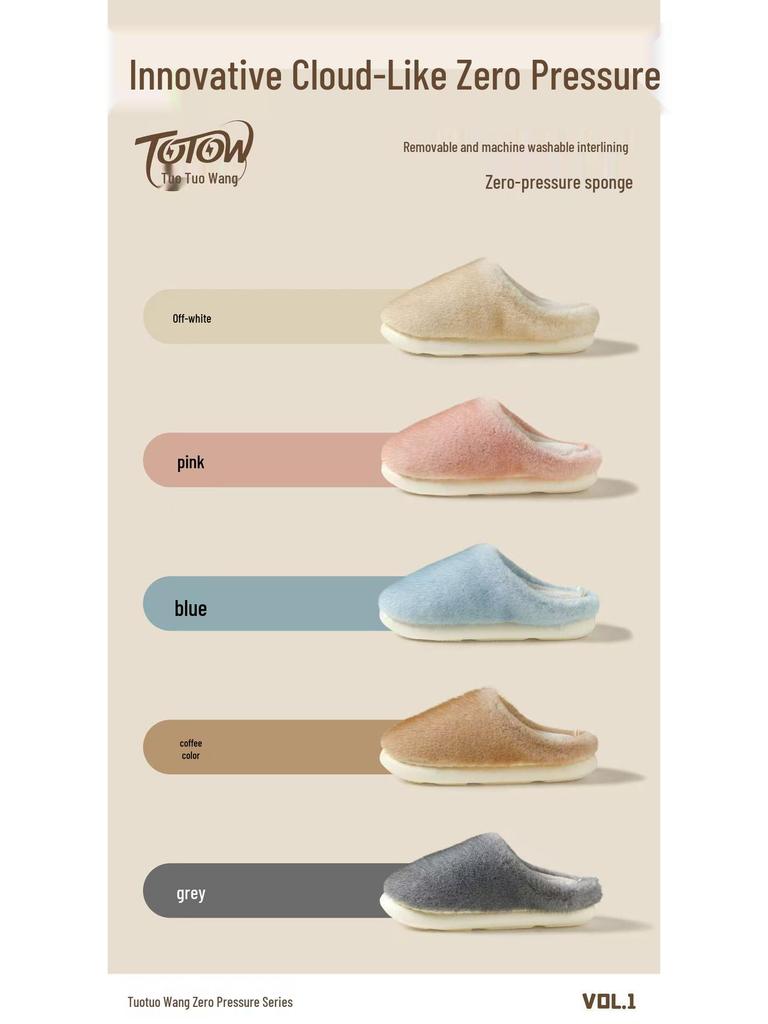 2025 Tuotuo Wang Odor-Resistant Warm Non-Slip Slippers with Removable Thickened Soles for Men and Women