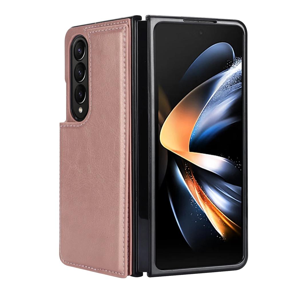 Складная сумка для карточек кожаный чехол-подставка для Samsung Galaxy Z Fold 3 4 5 ZFold4 S23 S22 Ultra S21 S20 A14 A13 A34 A54 A33 A53 A52 Защитный чехол для бизнеса