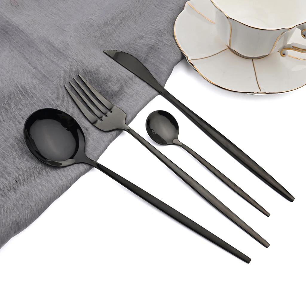 16Pcs Cutlery Luxury Golden Flatware Set, Stainless Steel Kitchen Dinner Spoons,Dinner Spoon Forks, Dinner Knives Silverware