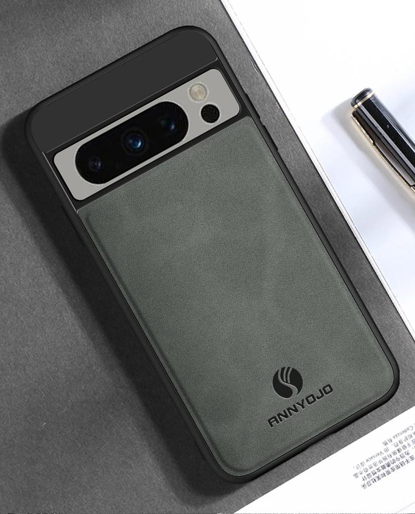 Матовый чехол из искусственной кожи для Google Pixel 8 Pro 7 Pro 7A 6A Встроенный металлический автомобильный держатель противоударная задняя крышка для Pixel 8Pro 7Pro
