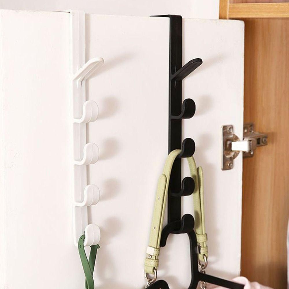 Wall-mounted Door Hanger Hooks 5 Hooks Hanging Rack New Door Hooks for Clothes Bag Caps Purse