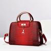 Taizhou Women's Solid Color PU Leather Handbag - Stone Pattern Square Messenger & Shoulder Bag