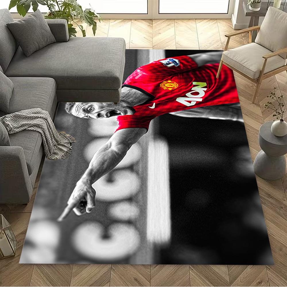 Football Player Action Floor Rug Office Rug Suitable for Foyer Hallway Study room Balcony Antislip Carpet Decorate Offices Best for Christmas