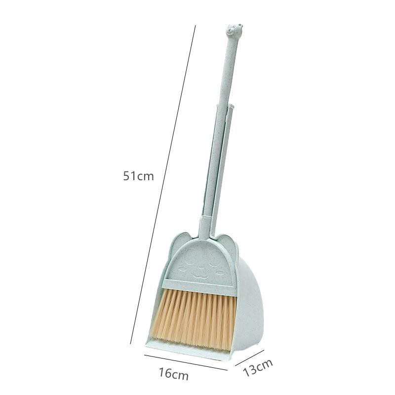 Cleaning Childrens Play Mop Set With Reusable Dustpan Flat For Educational Tool