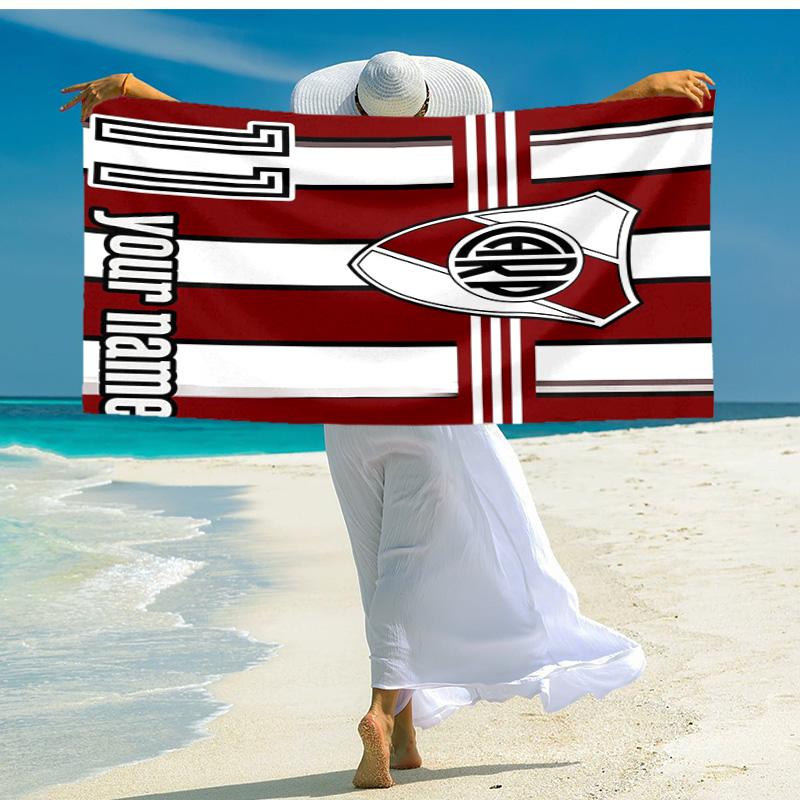 Personalized customized proof beach towel with Atlético River Plate logo pattern - soft, absorbent,quick-drying,perfect